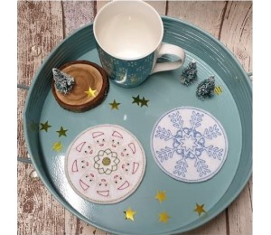 Stickserie ITH - Untersetzer Weihnachten Mandalas